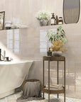 Bagno con piastrelle Spagnole in bicottura della Mainzu, della serie Bellagio di colore Bianco