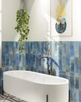 Bagno con piastrelle Spagnole in bicottura della Mainzu, della serie Bellagio di colore Blu