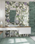 Bagno con piastrelle Spagnole in bicottura della Mainzu, della serie Cinque Terre, colore Verde