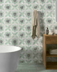 Bagno con piastrelle Spagnole in gres porcellanato della Mainzu, della serie Carino, di colore Deco Iberia