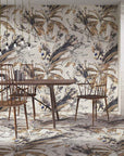 Bagno con piastrelle decorate in Gres porcellanato della Mainzu, della serie Murales Optym Mural Autumn Leaves