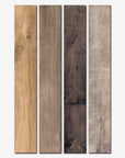 Piastrelle effetto legno in gres porcellanato della Ceramica Rondine, da 15x100cm, serie Aspen in 4 colorazioni