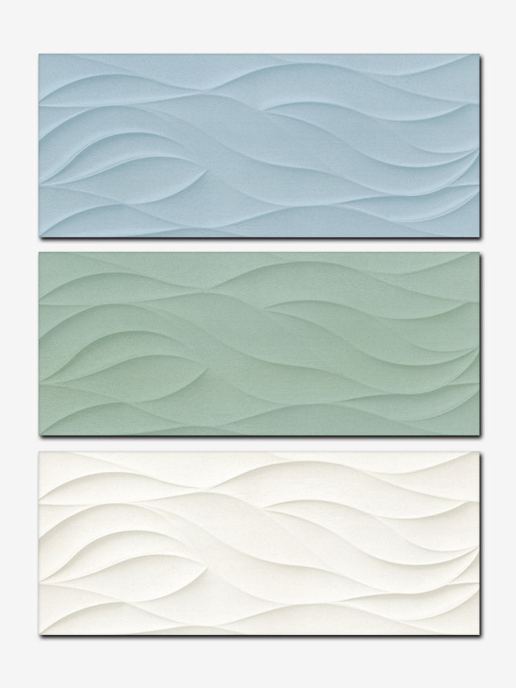  Piastrelle decorate in bicottura "Decoro Wave" della MGM, da 25x60cm della serie Calipso in 3 colorazioni