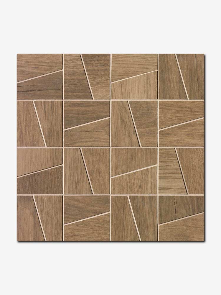 Fapnest Slash Mosaico in gres porcellanato della FAP, da 30x30cm, colore Oak