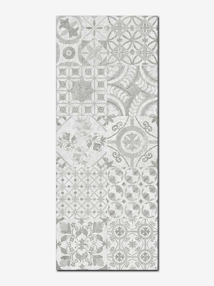 Piastrella da bagno in bicottura decorata da 20x50cm della marca MGM, colorata di grigio, spessa 8,5mm, Tipologia C