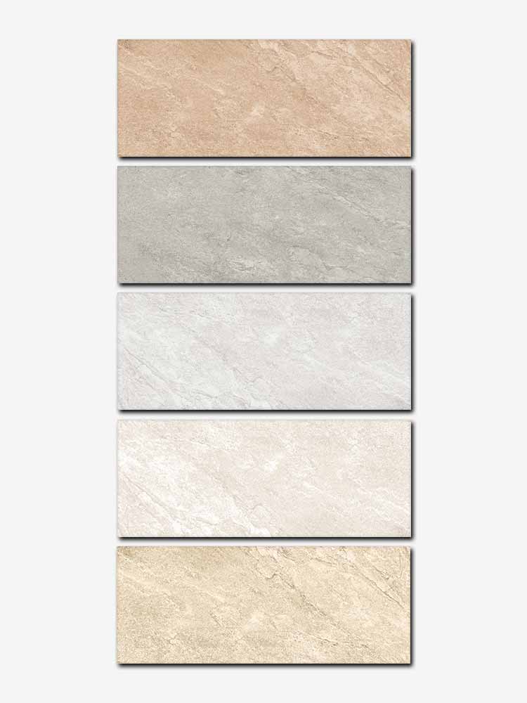 Piastrelle da bagno in bicottura da 20x50cm della marca MGM in 5 colori tenui tendenti al pastello, spesse 8,5mm.