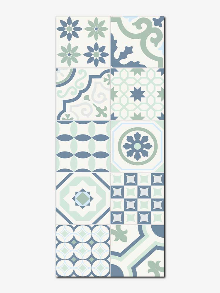 Piastrella decorata in bicottura &quot;Decoro cementina&quot; della MGM, da 25x60cm della serie Calipso, stile cementina 2