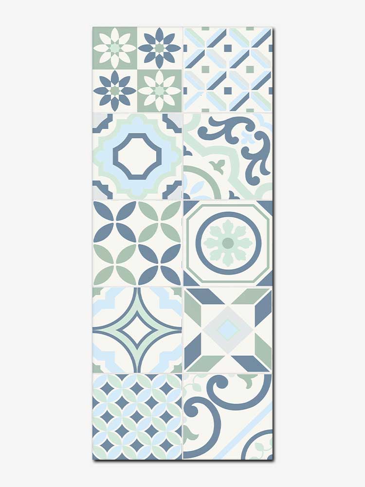 Piastrella decorata in bicottura &quot;Decoro cementina&quot; della MGM, da 25x60cm della serie Calipso, stile cementina 4