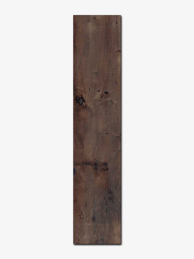 Piastrella effetto legno in gres porcellanato della Ceramica Rondine, da 20,5x100cm serie Aspen, colore Dark