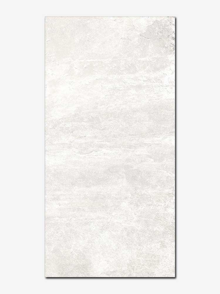 Piastrella effetto pietra in gres porcellanato della Ceramica Rondine, da 30,5x60,5cm serie Ardesie, colore White
