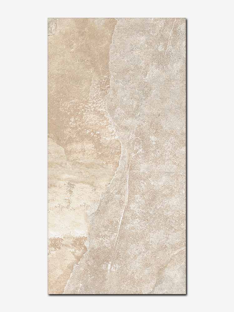 Piastrella effetto pietra in gres porcellanato della Ceramica Rondine, da 30x60cm serie Ardesie, colore Beige