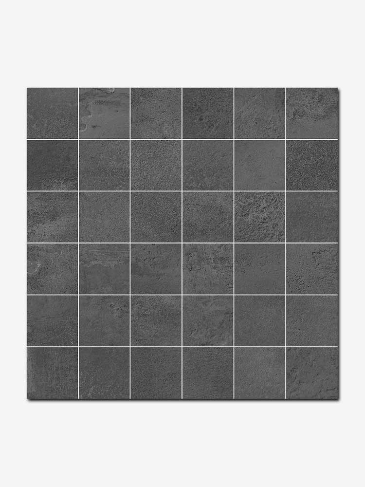 Mosaico in gres porcellanato da 30x30cm, della MGM, colore Black