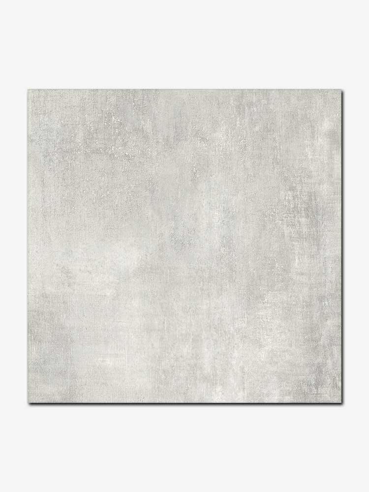 Piastrella effetto cemento in gres porcellanato della MGM, da 60x60cm della serie Industrial, colore White