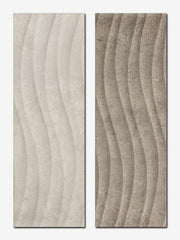 Piastrelle in 3D in pasta bianca della Cotto Petrus stile onda satinata, da 25x75cm della serie Columbia