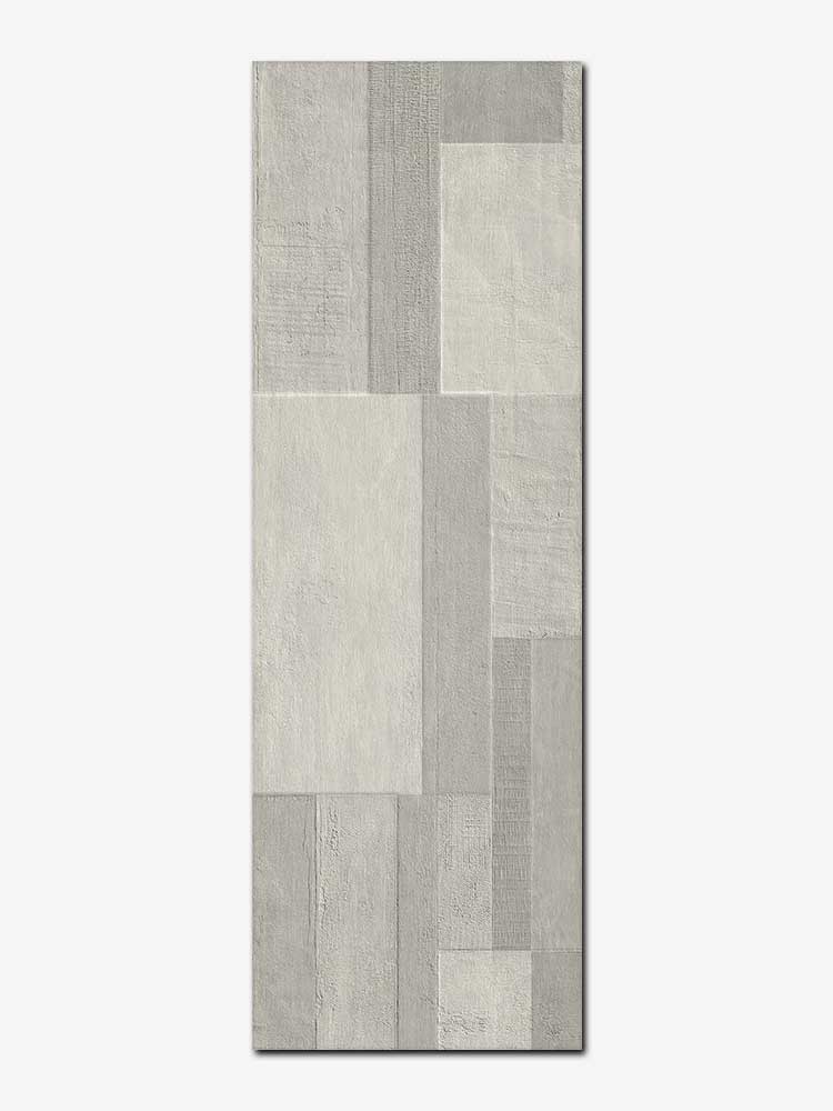 Piastrella in pasta bianca della MGM, da 30X90CM della serie Fabric in stile Fabric Patchwork, di colore Grey